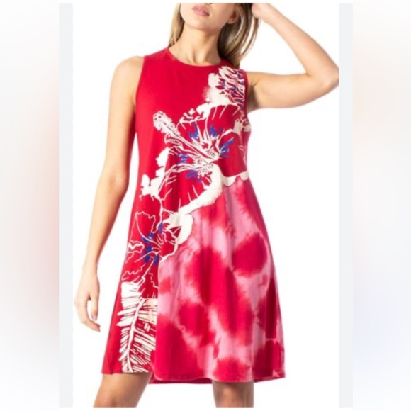 Desigual Dess Size Small Red white and blue with sequins Flowy Sleeveless - Picture 1 of 11
